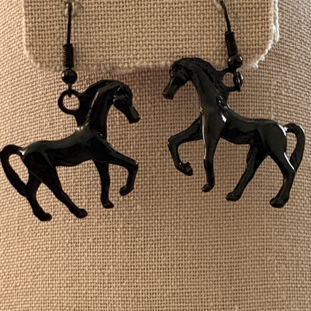 Black Horse Earrings
